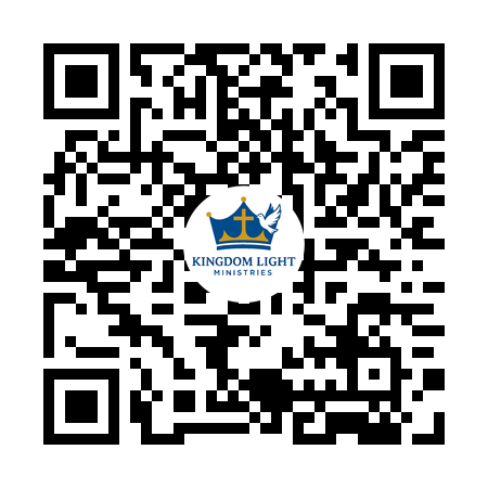 QR code linking to Kingdom Light Ministries on Facebook